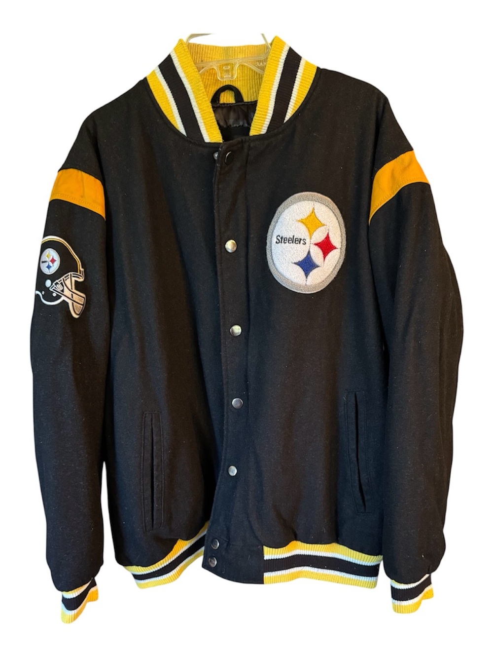 NFL Pittsburgh Steelers Vintage Men’s Black and Gold Coat